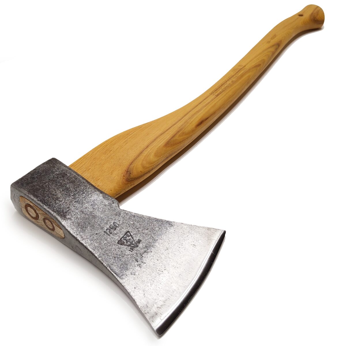 Ascia forgiata per l'abbattimento di alberi, manico in hickory da 1 kg
