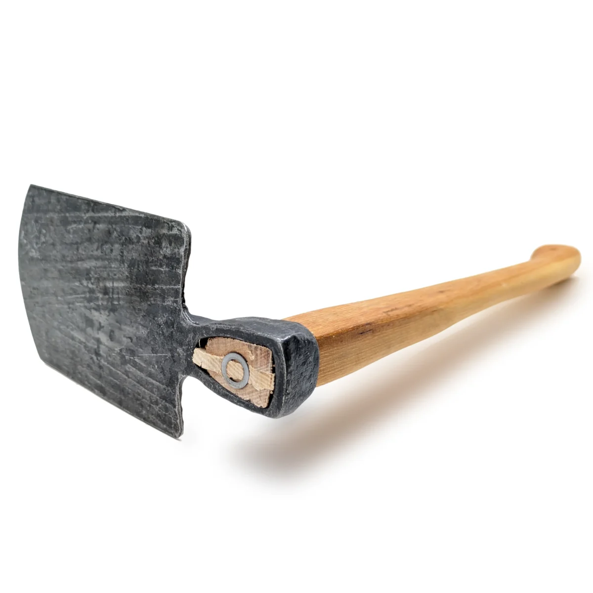 Krumpholz a mano con lama ricurva forgiata a martello, modello da aiuola n. 1528, con manico a zampa di bue in frassino da 55 cm